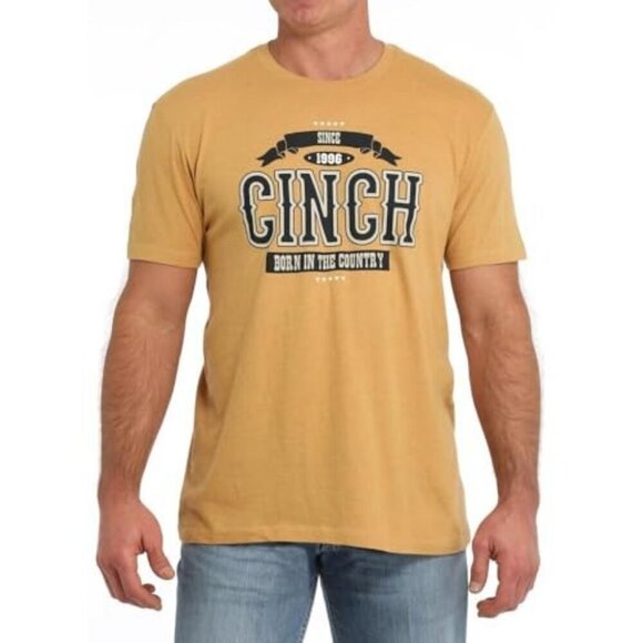 Cinch Men's Short Sleeve Logo Graphic T-Shirt Gold - Picture 1 of 3